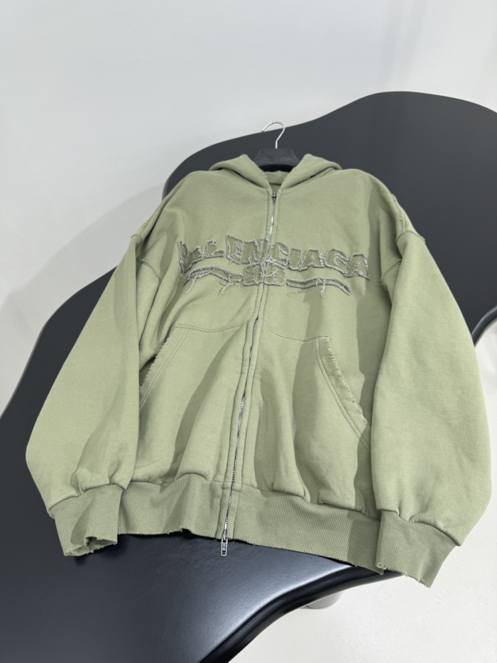 NIGO Balenciaga Men's And Women's Spring And Fall Solid Color Embroidery Letter Print Hooded Zipper Long Sleeved Jacket #nigo75772