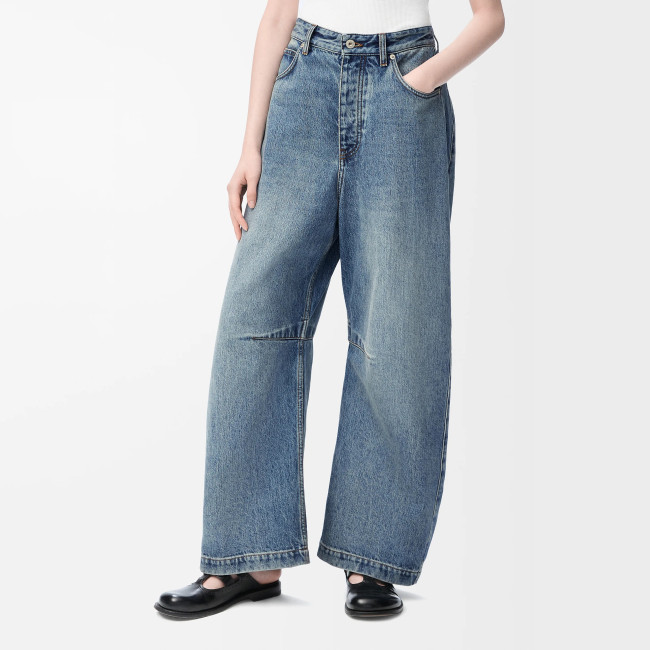 NIGO Loewe Women's Spring and Autumn Logo Print Pocket Zipper Loose Solid Color Jeans Pants #nigo75774