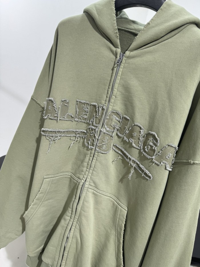 NIGO Balenciaga Men's And Women's Spring And Fall Solid Color Embroidery Letter Print Hooded Zipper Long Sleeved Jacket #nigo75772