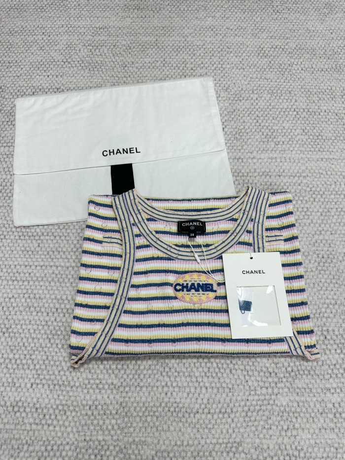 NIGO Chanel Women's Summer Striped Floor Length Letter Knit Sleeveless Dress #nigo75781