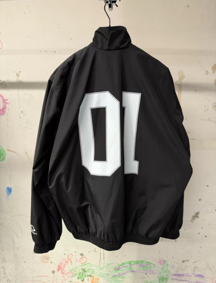 NIGO Balenciaga Basketball Series Men's Spring And Fall Black Technology Poplin Sports Zipper Long Sleeved Jacket #nigo75789