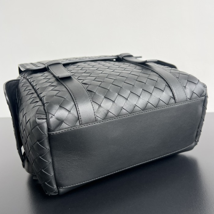 NIGO Bottega Veneta Back To School Men's Solid Color Flap Closure Woven Cowhide Leather Shoulder Bag Backpack Rucksack Bags #nigo75798