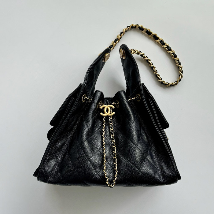 NIGO Chanel Women's Classic Double C Logo Solid Color Cowhide & Leather Tote Shoulder Bag Bags #nigo75835