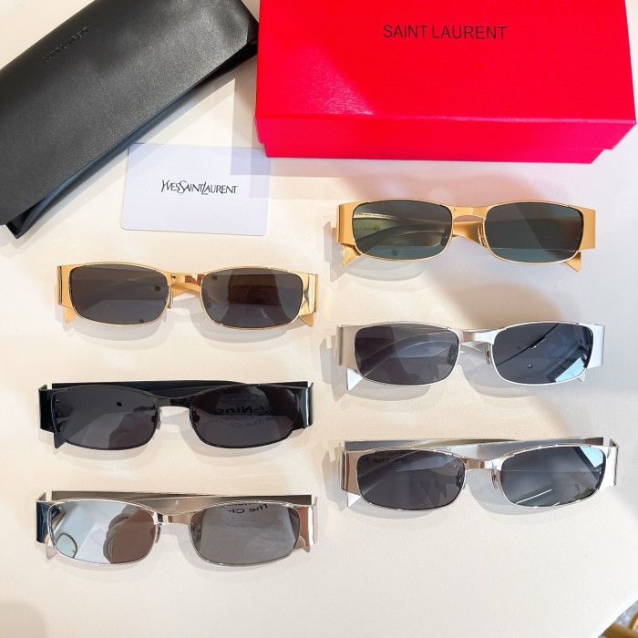NIGO SAINT LAURENT Men's And Women's Solid Color Temples Monogrammed Square Sunglasses Glasses #nigo75826