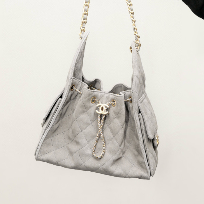 NIGO Chanel Women's Classic Double C Logo Solid Color Cowhide & Leather Tote Shoulder Bag Bags #nigo75835