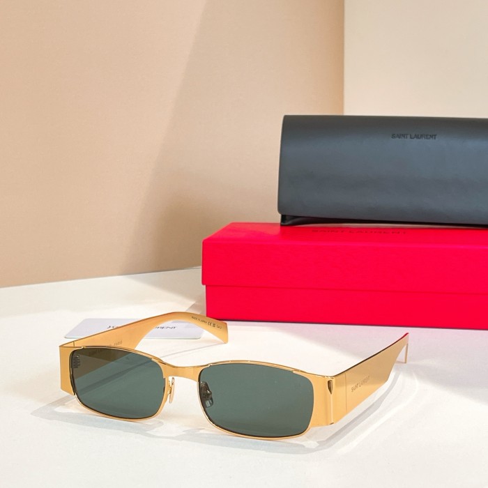 NIGO SAINT LAURENT Men's And Women's Solid Color Temples Monogrammed Square Sunglasses Glasses #nigo75826