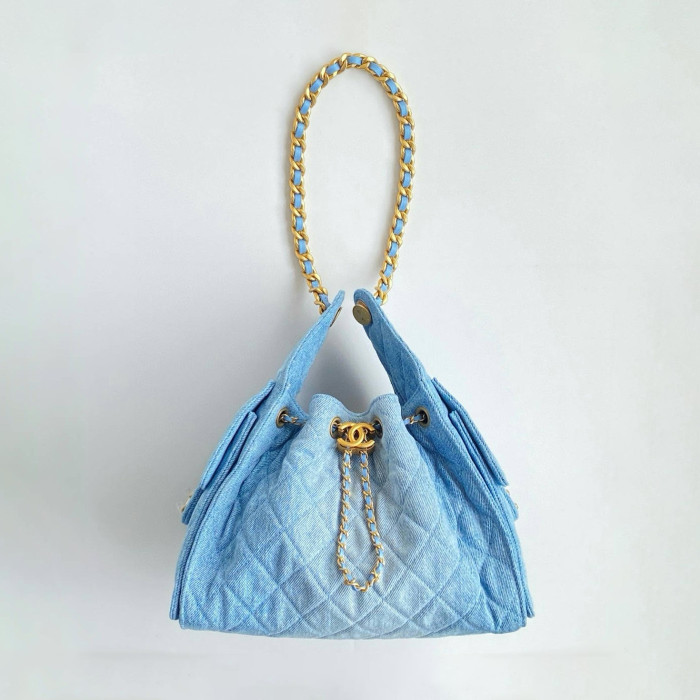NIGO Chanel Women's Classic Double C Logo Solid Color Cowhide & Leather Tote Shoulder Bag Bags #nigo75835