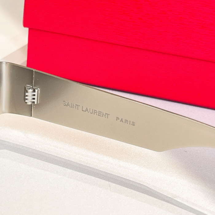 NIGO SAINT LAURENT Men's And Women's Solid Color Temples Monogrammed Square Sunglasses Glasses #nigo75826