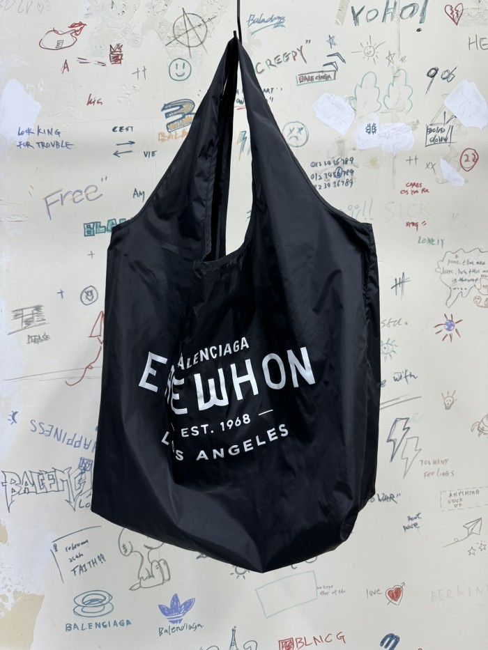 NIGO Balenciaga Men's Solid Color Letter Printed Nylon Shopper Handbag Tote Bag Bags #nigo75822