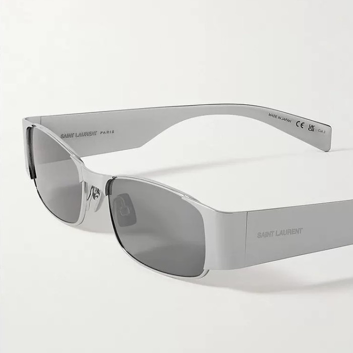 NIGO SAINT LAURENT Men's And Women's Solid Color Temples Monogrammed Square Sunglasses Glasses #nigo75826