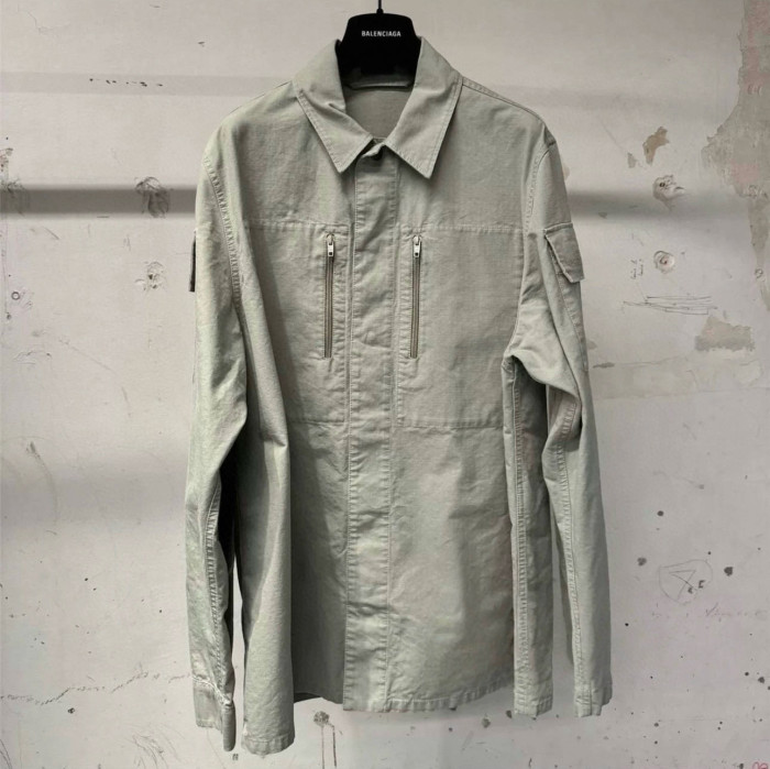 NIGO Balenciaga Men's Spring And Summer Solid Color Zipper Pocket Single Breasted Long Sleeve Shirt #nigo75849