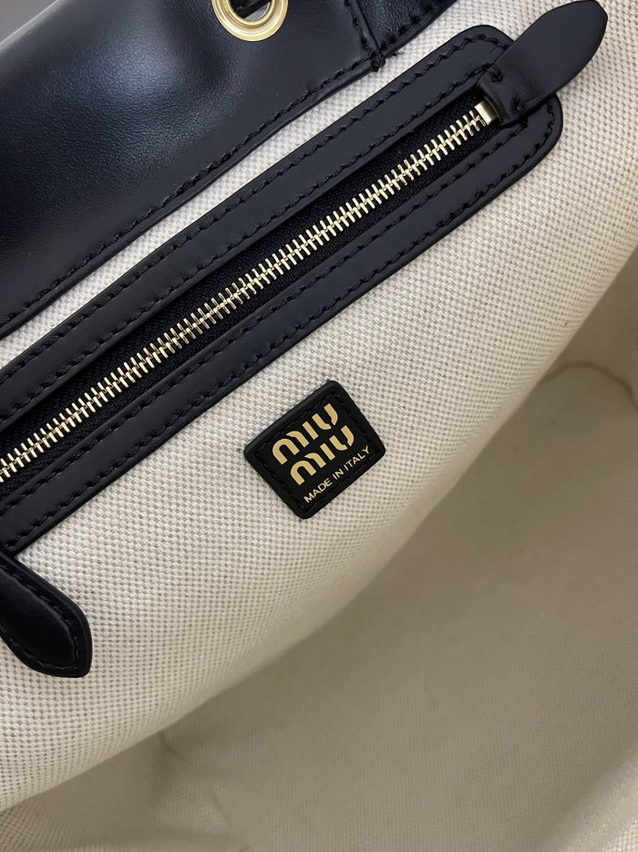 NIGO MiuMiu Women's Solid Color Leather Canvas Shoulder Bags Backpacks Bag #nigo75842