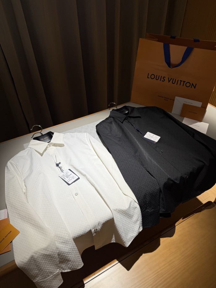NIGO Louis Vuitton Men's Spring And Summer Solid Color Letter Print Silk Single Breasted Long Sleeved Shirt #nigo75855