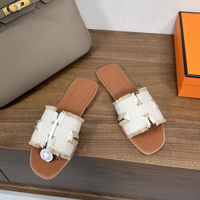 NIGO Hermes Women's Summer Simple Fashion Weaving Tassel Slippers Sandals Shoes #nigo75847