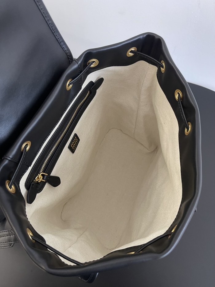NIGO MiuMiu Women's Solid Color Leather Canvas Shoulder Bags Backpacks Bag #nigo75842