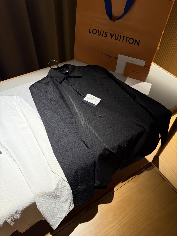 NIGO Louis Vuitton Men's Spring And Summer Solid Color Letter Print Silk Single Breasted Long Sleeved Shirt #nigo75855