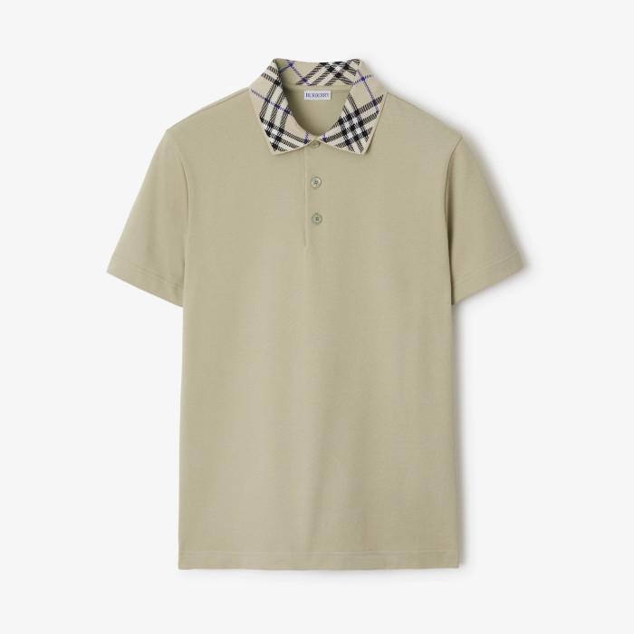 NIGO Burberry Men's Summer Check Printed Polo Neck Solid Color Short Sleeve T-Shirt #nigo75868