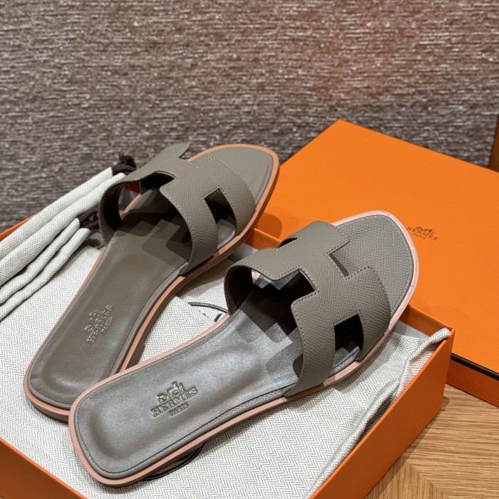 NIGO Hermes Women's Summer Solid Color One Foot Stirrup Flat Bottom Slipper Shoes #nigo75871