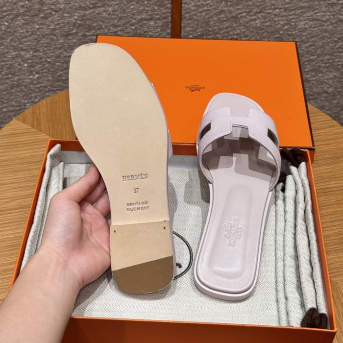 NIGO Hermes Women's Summer Solid Color One Foot Stirrup Flat Bottom Slipper Shoes #nigo75871