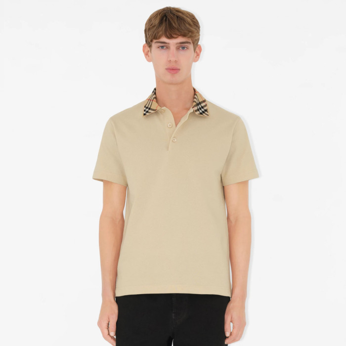 NIGO Burberry Men's Summer Check Printed Polo Neck Solid Color Short Sleeve T-Shirt #nigo75868
