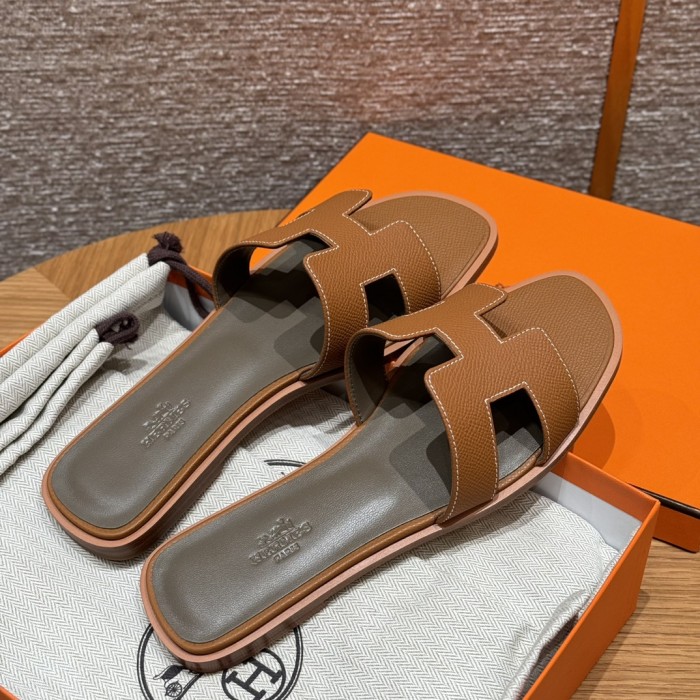 NIGO Hermes Women's Summer Solid Color One Foot Stirrup Flat Bottom Slipper Shoes #nigo75871