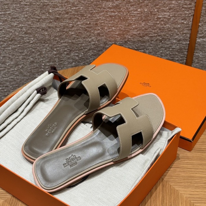 NIGO Hermes Women's Summer Solid Color One Foot Stirrup Flat Bottom Slipper Shoes #nigo75871