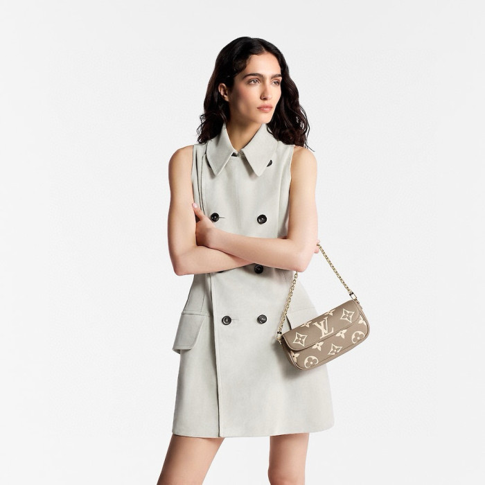 NIGO Louis Vuitton WALLET ON CHAIN IVY Women's Logo Printed Metal One-piece Cowhide Tote Shoulder Bag Bags #nigo75888