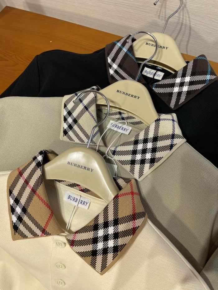 NIGO Burberry Men's Summer Check Printed Polo Neck Solid Color Short Sleeve T-Shirt #nigo75868