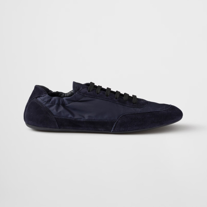 NIGO Prada Collapse Women's Spring Autumn Solid Color Recycled Nylon & Suede Lace Up Sneakers Shoes #nigo75859
