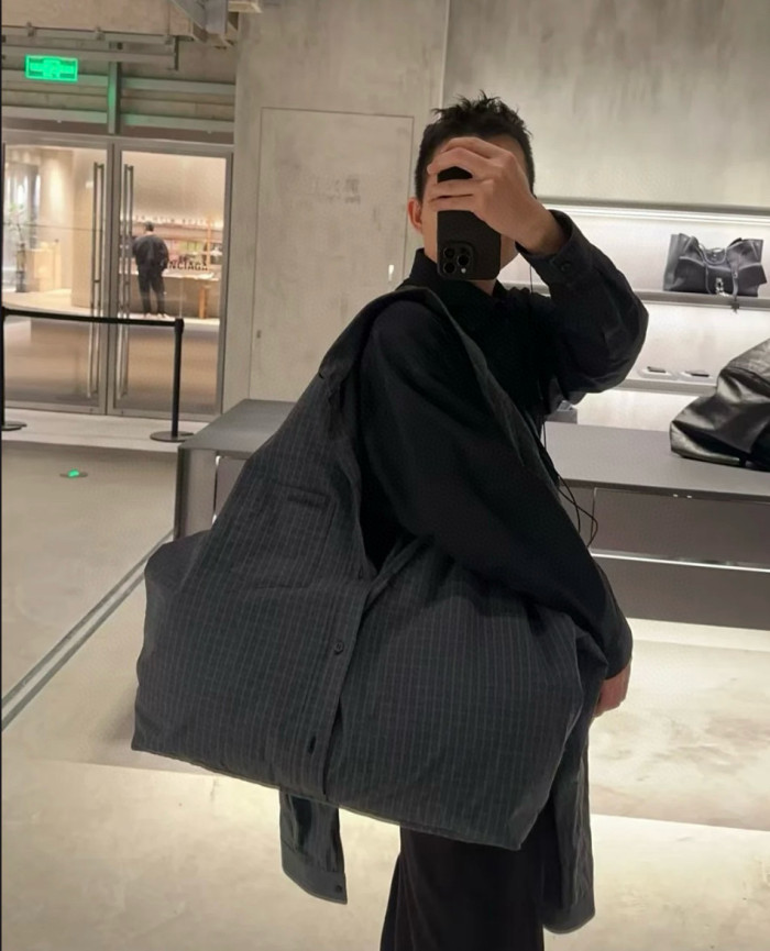 NIGO Balenciaga Men's Plaid Single Breasted Long Sleeve Shirt Style Shoulder Bag Bags #nigo75872