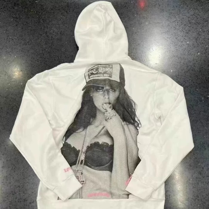 NIGO Chrome Hearts Men's Spring and Autumn Beauty Pattern Printed Solid Color Hooded Long Sleeve Sweatshirt #nigo75869