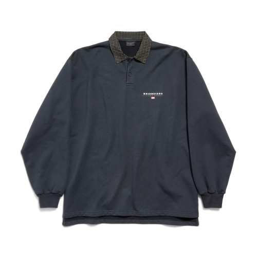 NIGO Balenciaga Men's Spring/Summer Solid Color Plaid Polo Neck Long Sleeve T-Shirt #nigo75897