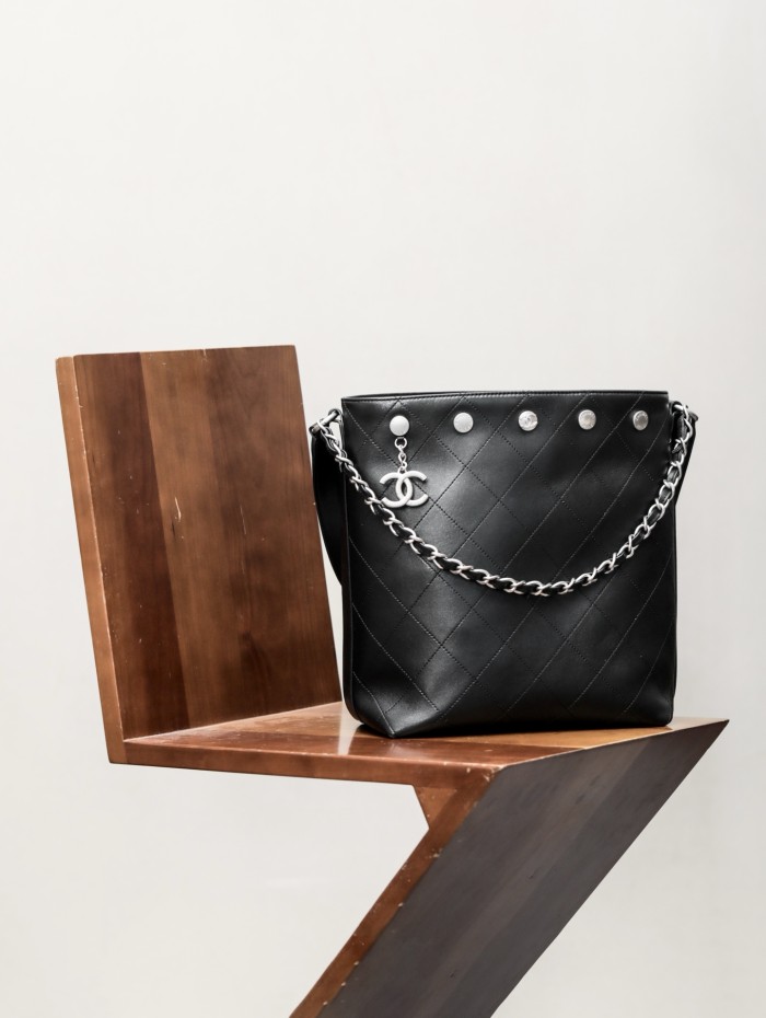 NIGO Chanel Women's Letter Logo Lattice Drawstring Closure Calfskin Mini Shoulder Crossbody Bag Bags #nigo75892
