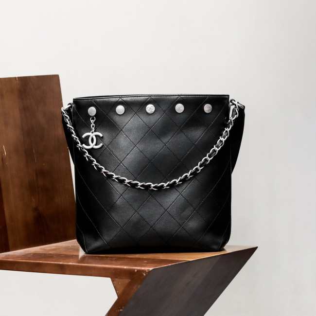 NIGO Chanel Women's Letter Logo Lattice Drawstring Closure Calfskin Mini Shoulder Crossbody Bag Bags #nigo75892