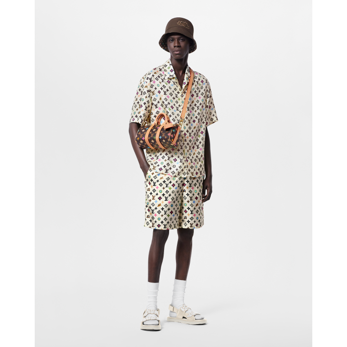 NIGO Louis Vuitton x Tyler MONOGRAM Printed Single-Breasted Mulberry Silk Loose Solid Color Summer Short Sleeve Shirt #nigo71978