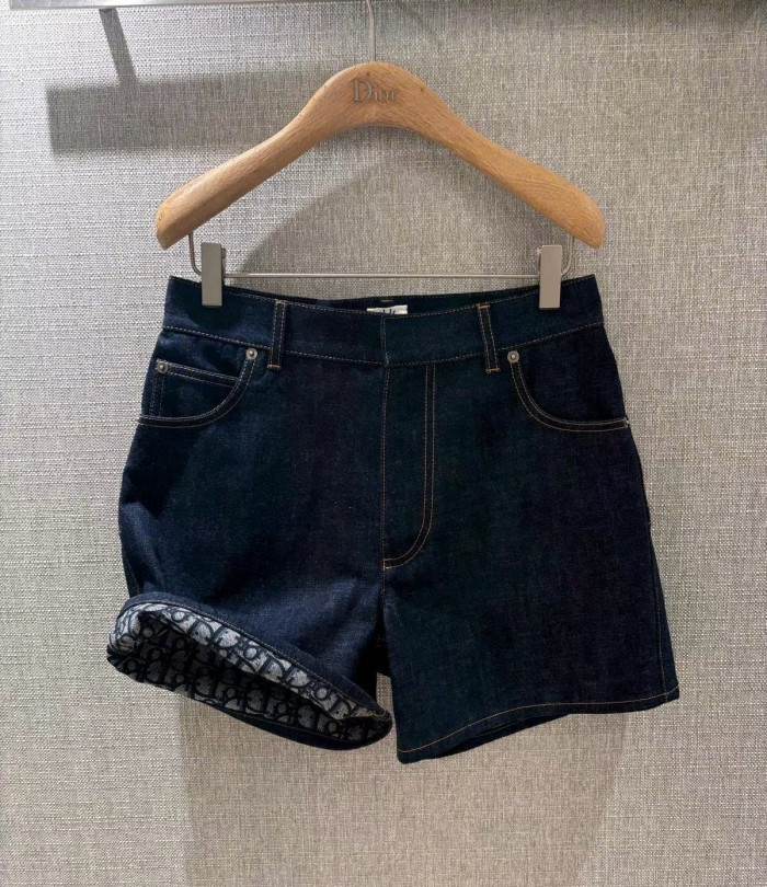 NIGO Dior Women's Summer Monogrammed Blue Denim Shorts #nigo75874