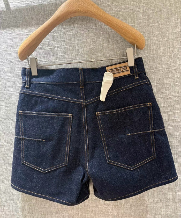 NIGO Dior Women's Summer Monogrammed Blue Denim Shorts #nigo75874