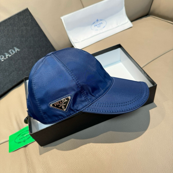 NIGO Prada Men's Metal Triangle Label Logo Solid Color Cowhide Baseball Cap Hat #nigo75898