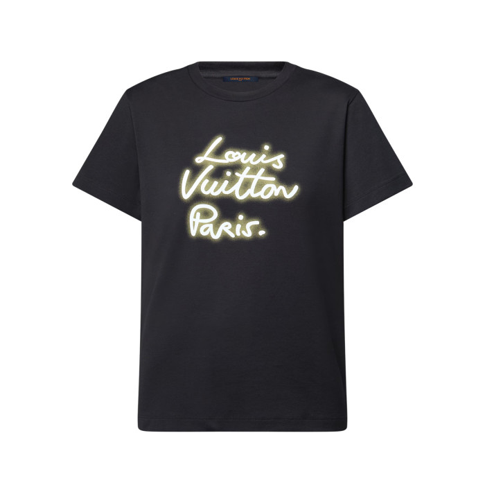 NIGO Louis Vuitton Women's Summer Neon Logo Round Neck Solid Color Short Sleeve T-Shirt #nigo75899