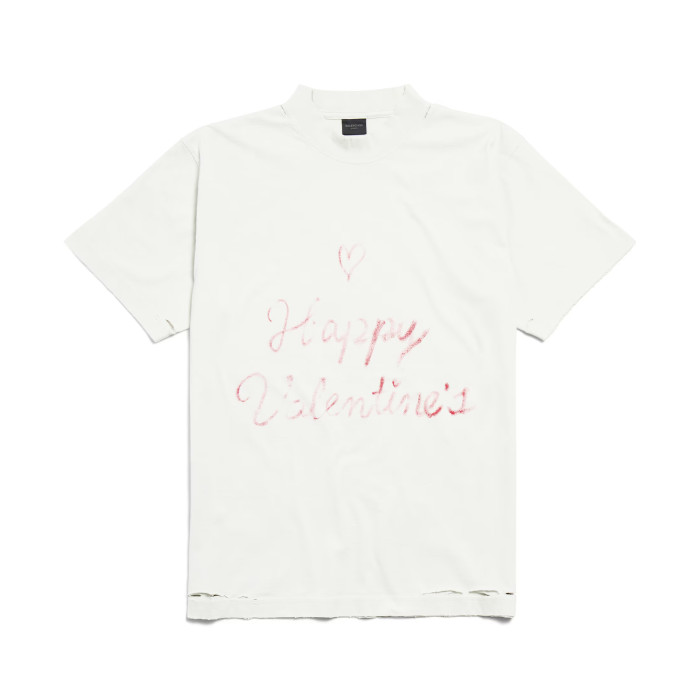 NIGO Balenciaga Men's Women's Vintage Aged Solid Color Knit Crew Neck Straight Short Sleeve Lipstick Valentines T-shirt #nigo75927