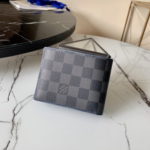 NIGO Louis Vuitton Slender Men's Black Checkerboard Printed Canvas Cowhide Card Case Wallet Bag #nigo75932