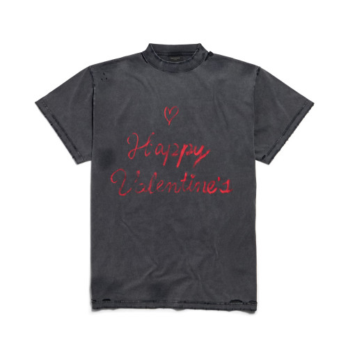 NIGO Balenciaga Men's Women's Vintage Aged Solid Color Knit Crew Neck Straight Short Sleeve Lipstick Valentines T-shirt #nigo75927