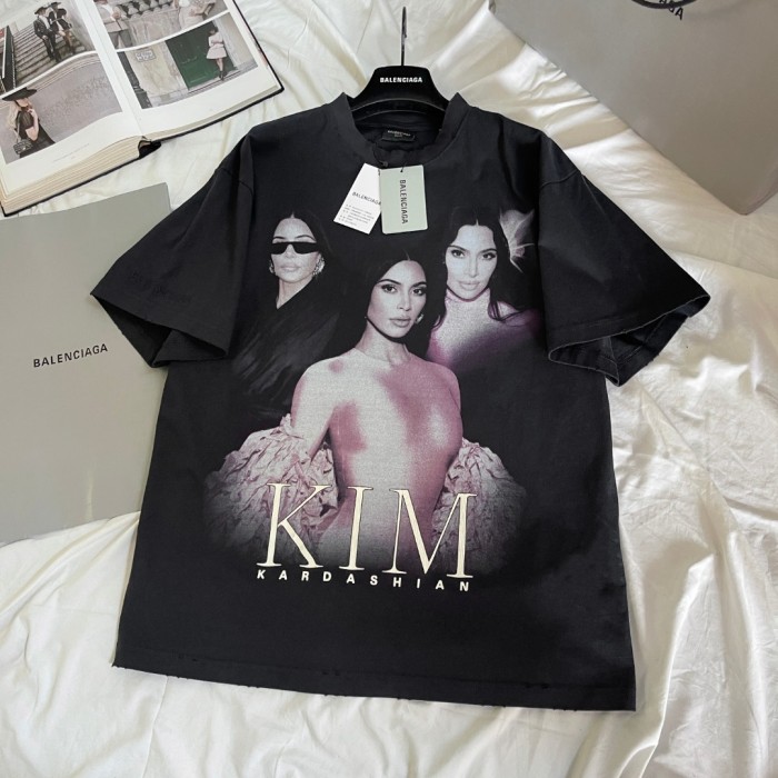 NIGO Balenciaga Men's And Women's Summer Female Star Pattern Printing Solid Color Round Neck Cotton Short Sleeve T-shirt #nigo75924