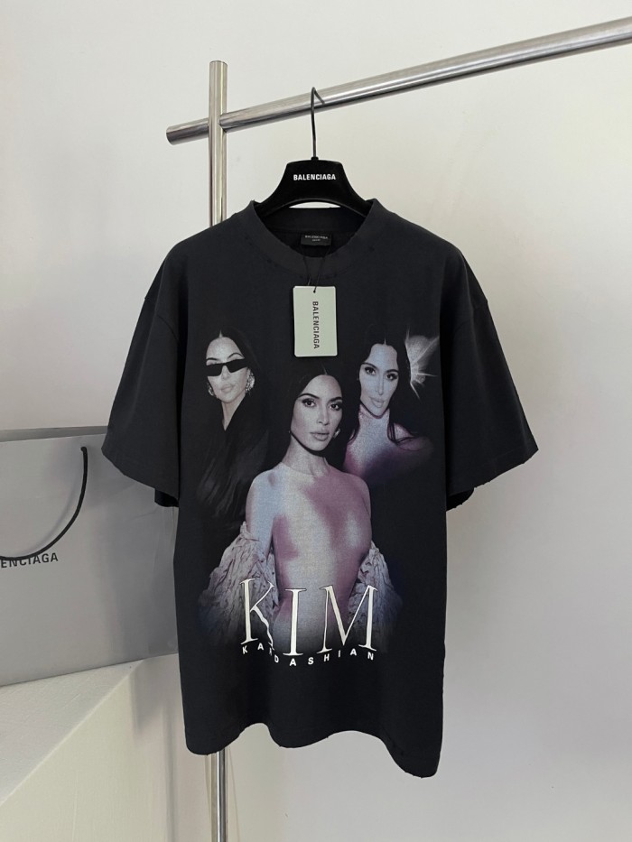 NIGO Balenciaga Men's And Women's Summer Female Star Pattern Printing Solid Color Round Neck Cotton Short Sleeve T-shirt #nigo75924