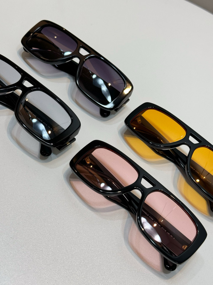 NIGO Chanel Women's Solid Color Simple Mirror Legs Logo Design Square Sunglasses Eyeglasses Glasses #nigo75945