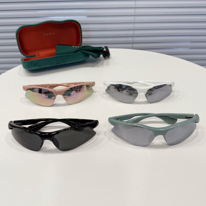 NIGO Gucci Men's and Women's Lens Legs Letter Print Irregular Shape Rimless Solid Color Sunglasses Glasses #nigo75946