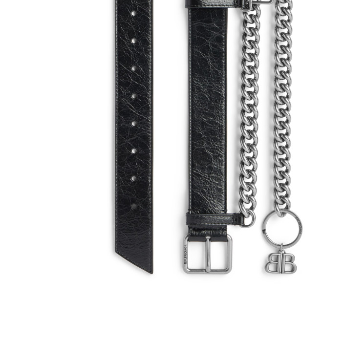 NIGO Balenciaga Men's Logo Monaco Chain Strap Belt Solid Color Width 3.5cm  Accessories Ngvp #nigo1379