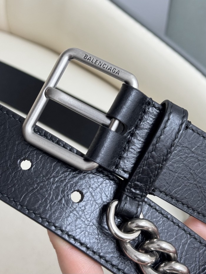 NIGO Balenciaga Men's Logo Monaco Chain Strap Belt Solid Color Width 3.5cm  Accessories Ngvp #nigo1379