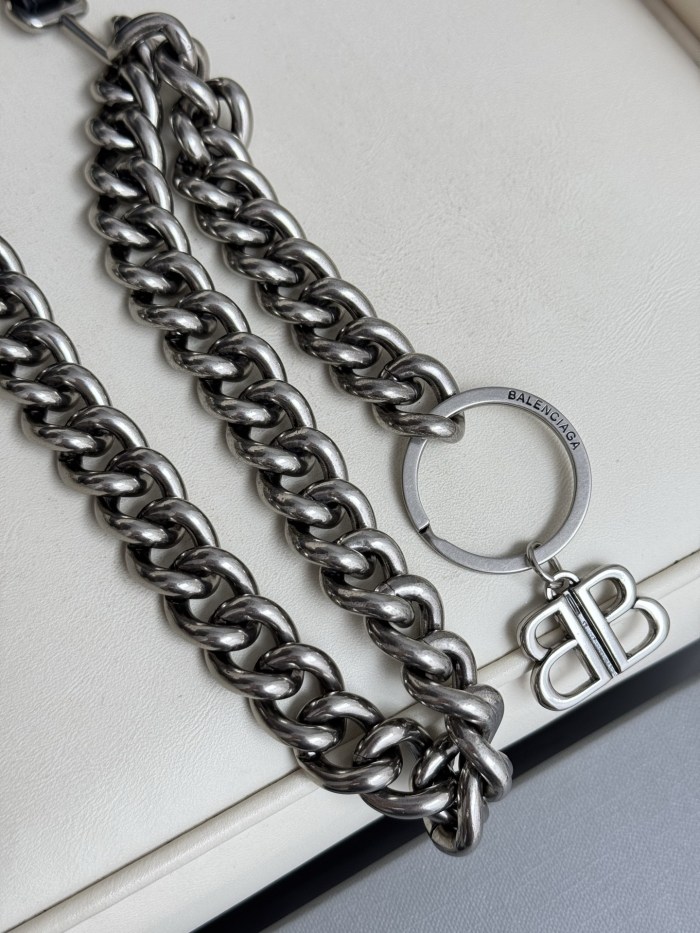 NIGO Balenciaga Men's Logo Monaco Chain Strap Belt Solid Color Width 3.5cm  Accessories Ngvp #nigo1379