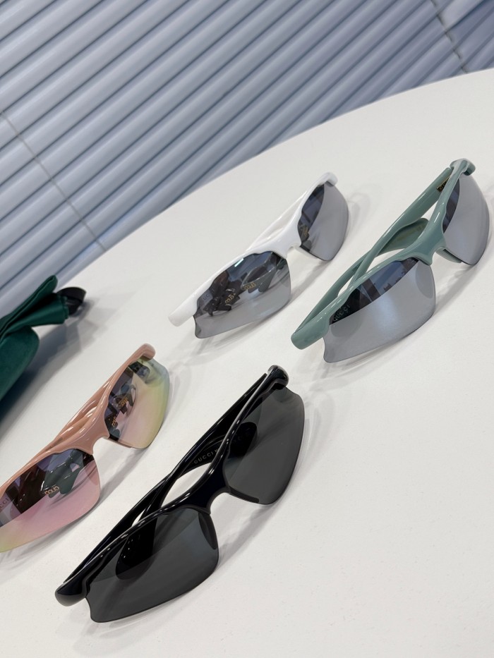 NIGO Gucci Men's and Women's Lens Legs Letter Print Irregular Shape Rimless Solid Color Sunglasses Glasses #nigo75946